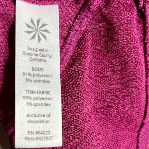 Athleta Wick It Good Lace Back Reflective LS Tee - Raspberry - L - Picture 10 of 11